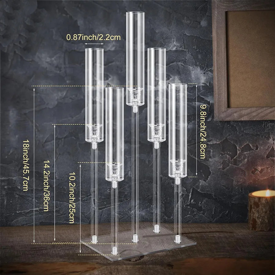 CrystalLight – 5-Arm Acrylic Candle Holder