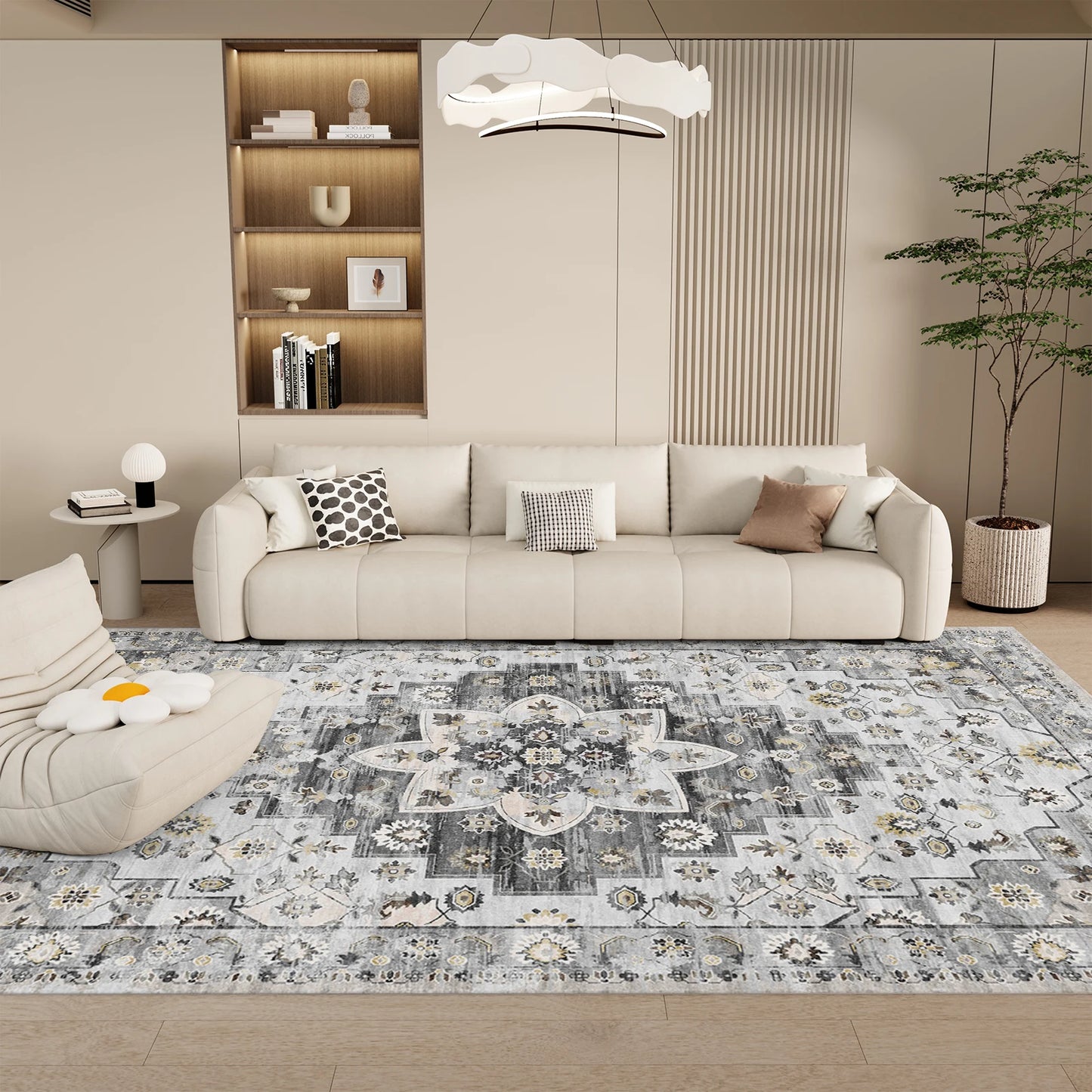 BohoFarm – Washable Grey Vintage Rug