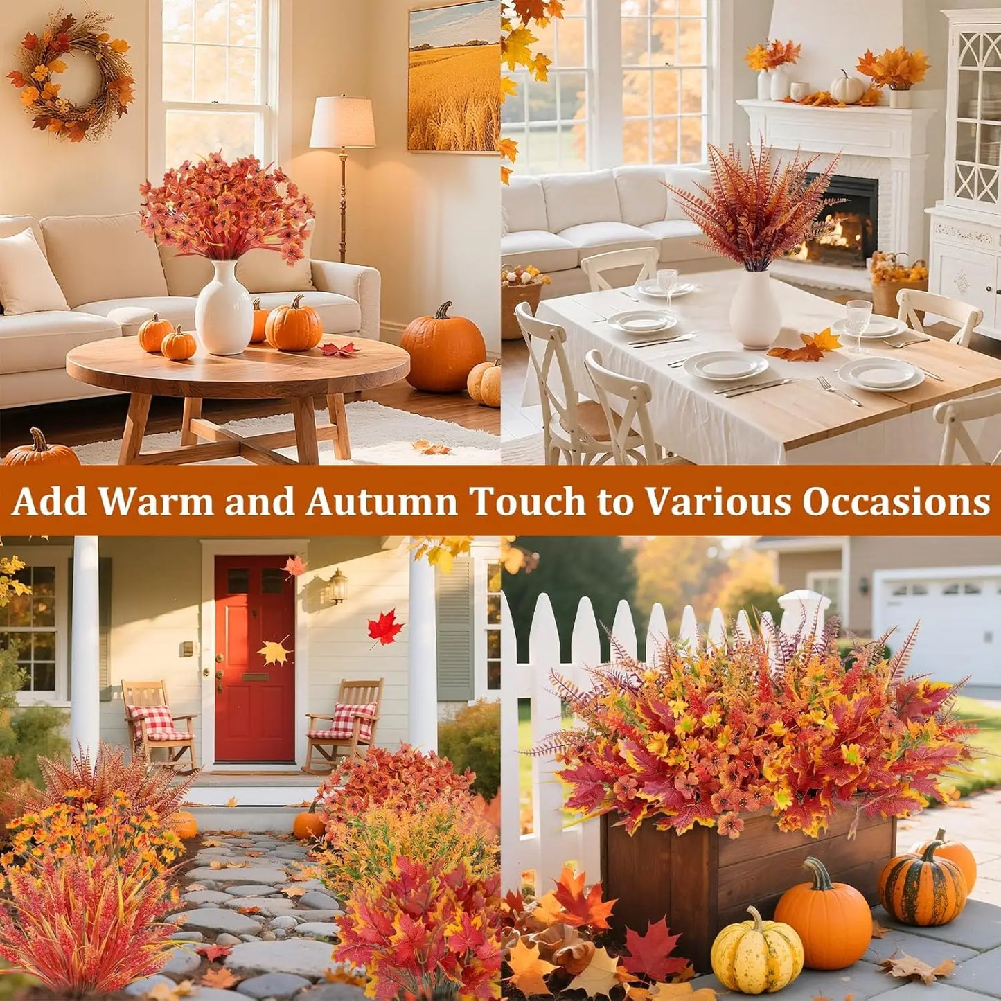 Autumn Glow – Artificial Fall Flower Bundle (24-Pack)