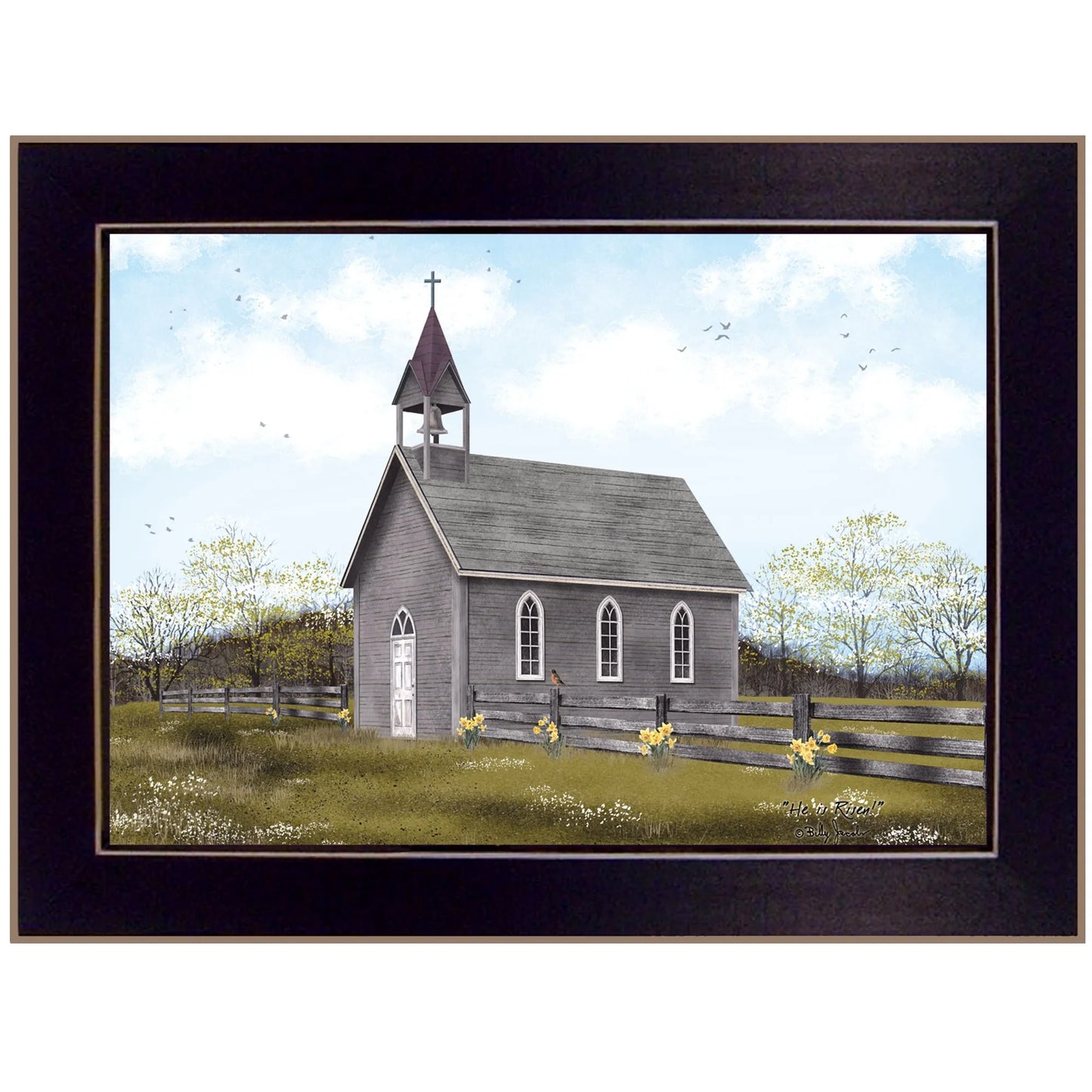 Faithful Reflections – “He Is Risen” Black Framed Wall Art