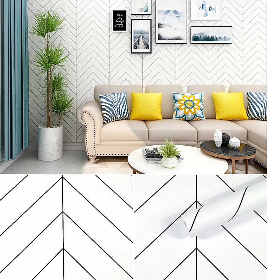 GeoGleam – Golden Stripe Peel & Stick Wallpaper