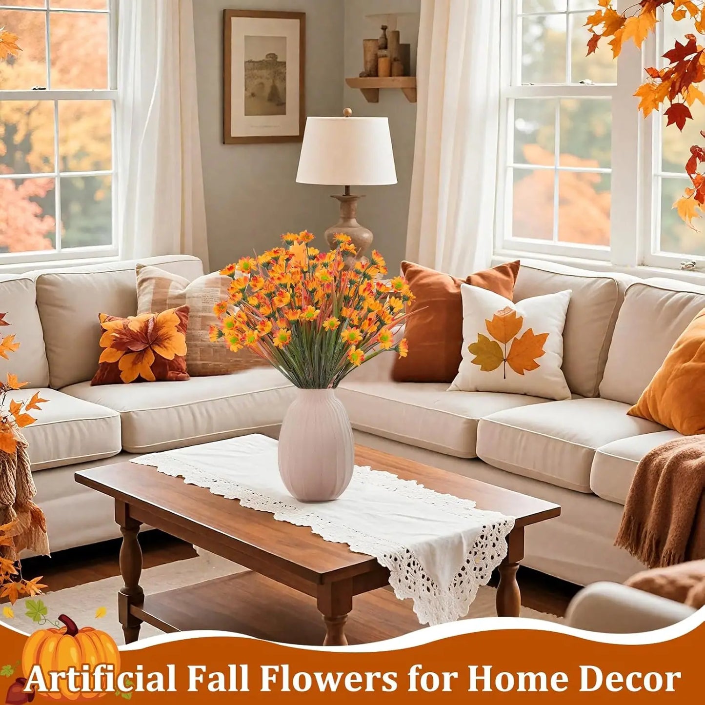 Autumn Glow – Artificial Fall Flower Bundle (24-Pack)