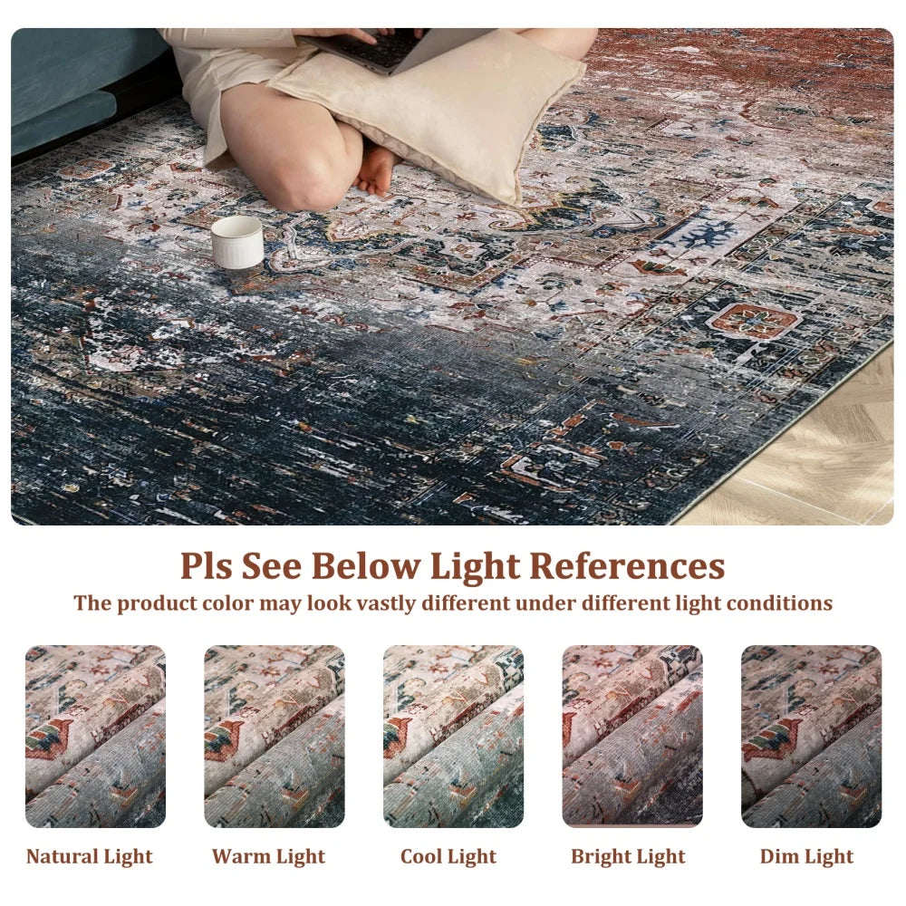 Rustic Haven – 8x10 Washable Vintage Accent Rug