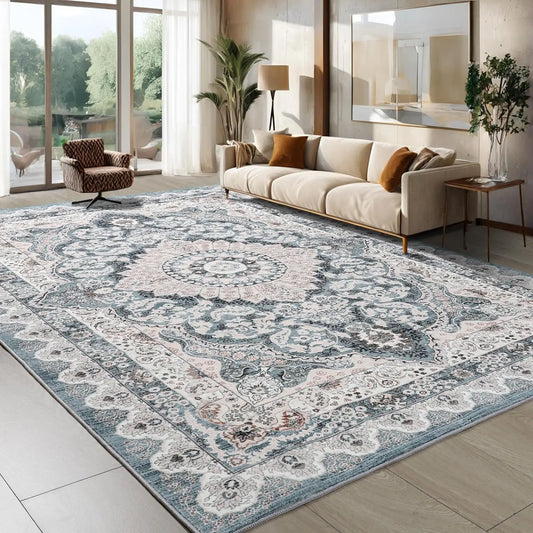 Heritage Weave – Washable Vintage Area Rug (Non-Slip, Low-Pile)