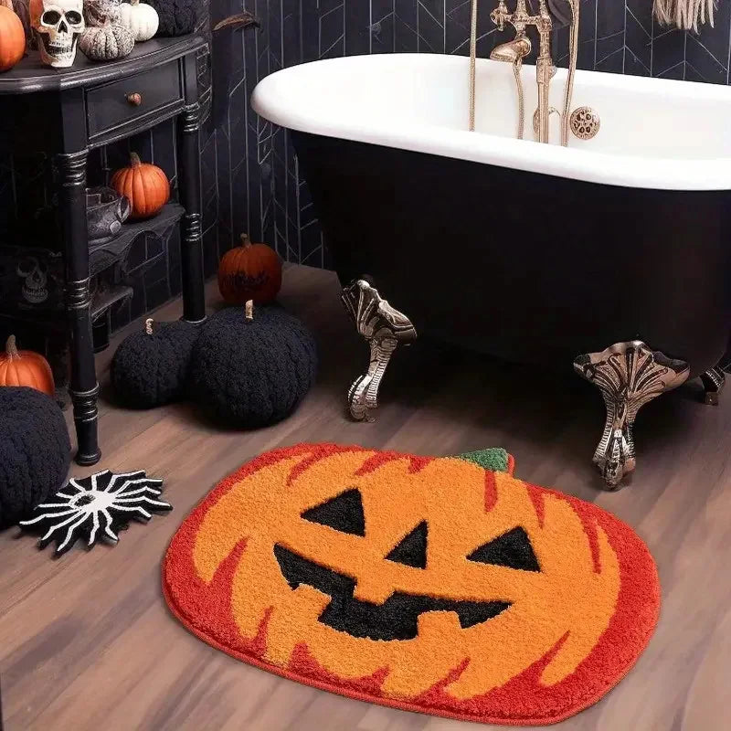 Halloween Pumpkin Rug – Machine Washable, Ultra Soft & Non-Slip