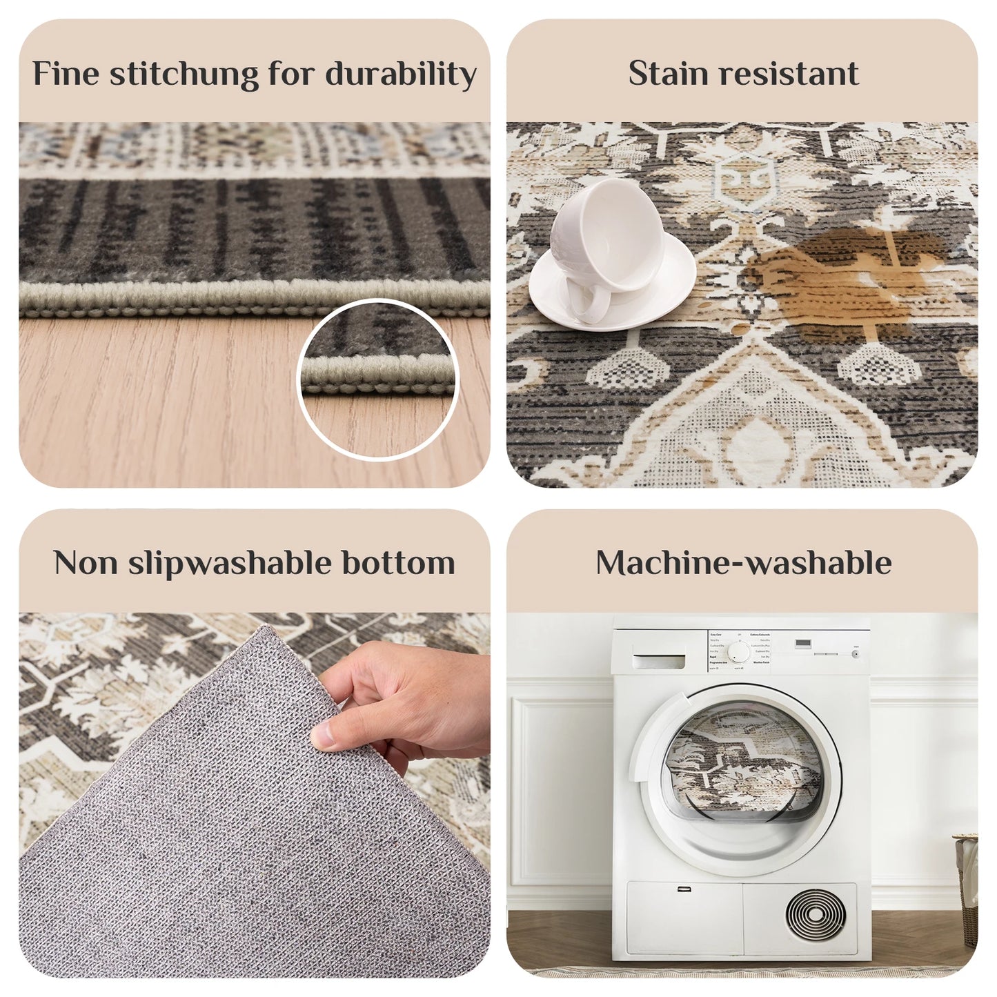 Orhopui Boho – Outdoor Washable Rug (Non-Slip, Stain-Resistant)