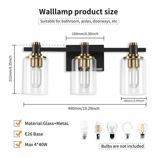 3‑Light Bathroom Vanity Light