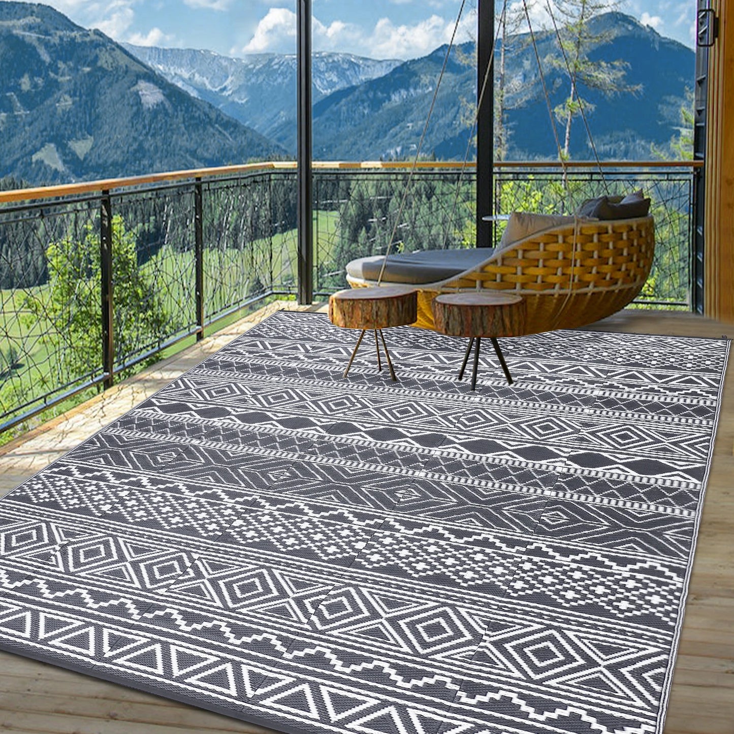 Nomad Weave – 5x8 Waterproof Outdoor Rug (Reversible)