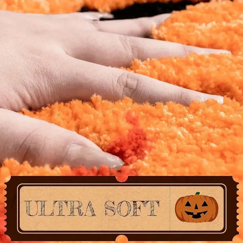 Halloween Pumpkin Rug – Machine Washable, Ultra Soft & Non-Slip