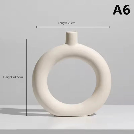 Open Ring Ceramic Vase