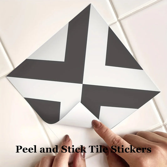 12PCS Moroccan style black and white — Tile Decals