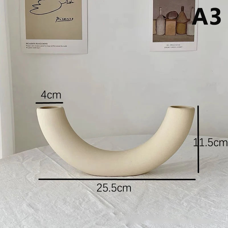 Open Ring Ceramic Vase