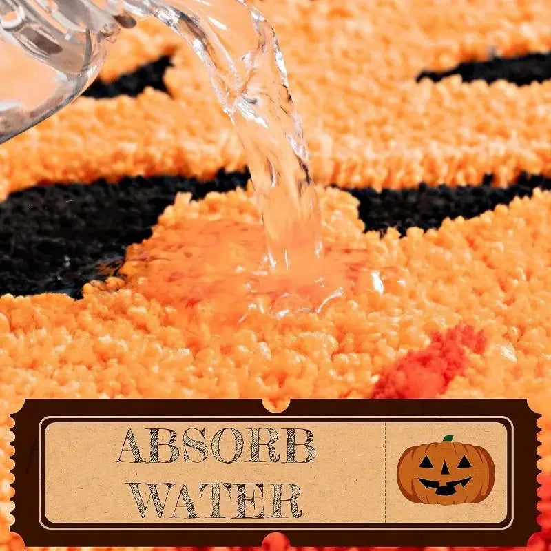 Halloween Pumpkin Rug – Machine Washable, Ultra Soft & Non-Slip