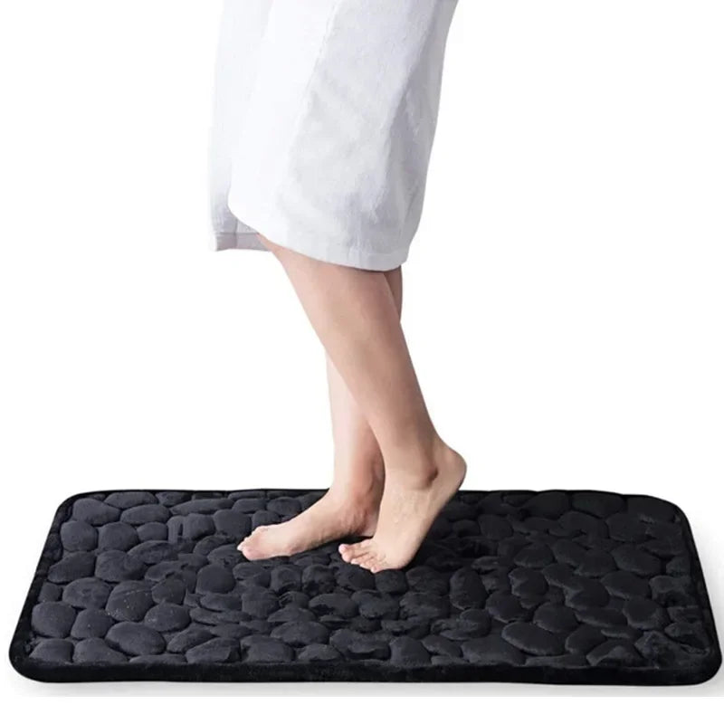 CobbleSoft – Embossed Foam Bath Mat (Super Absorbent)