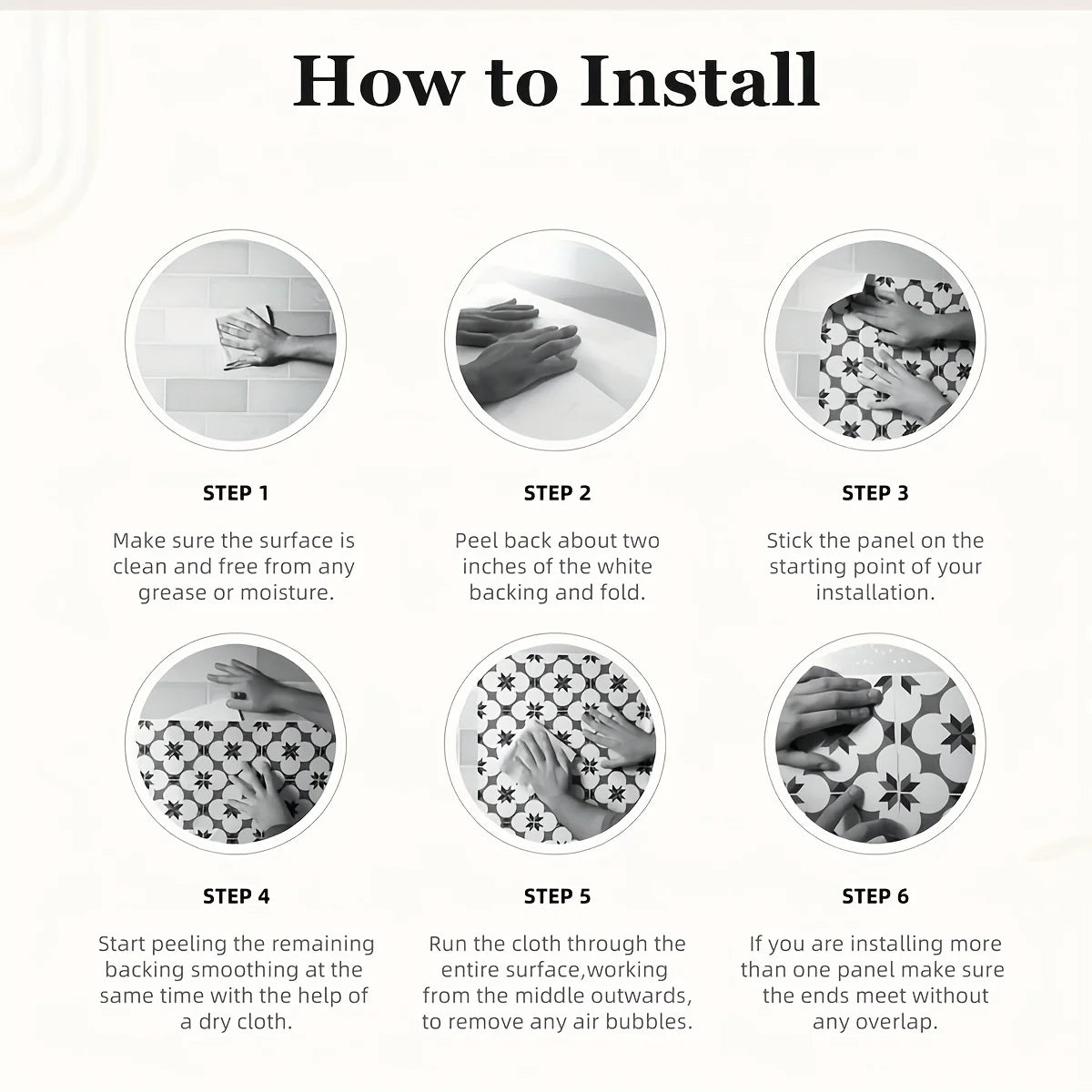 12PCS Moroccan style black and white — Tile Decals