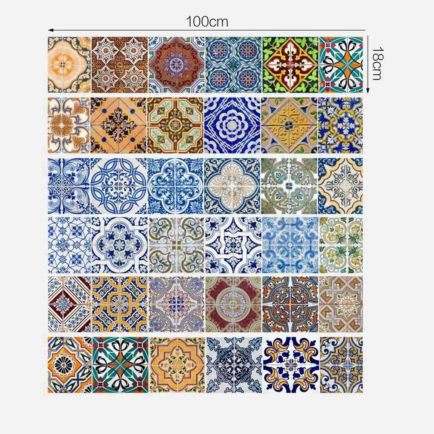 Talavera Charm – Peel & Stick Tile Decals (12-Pack)