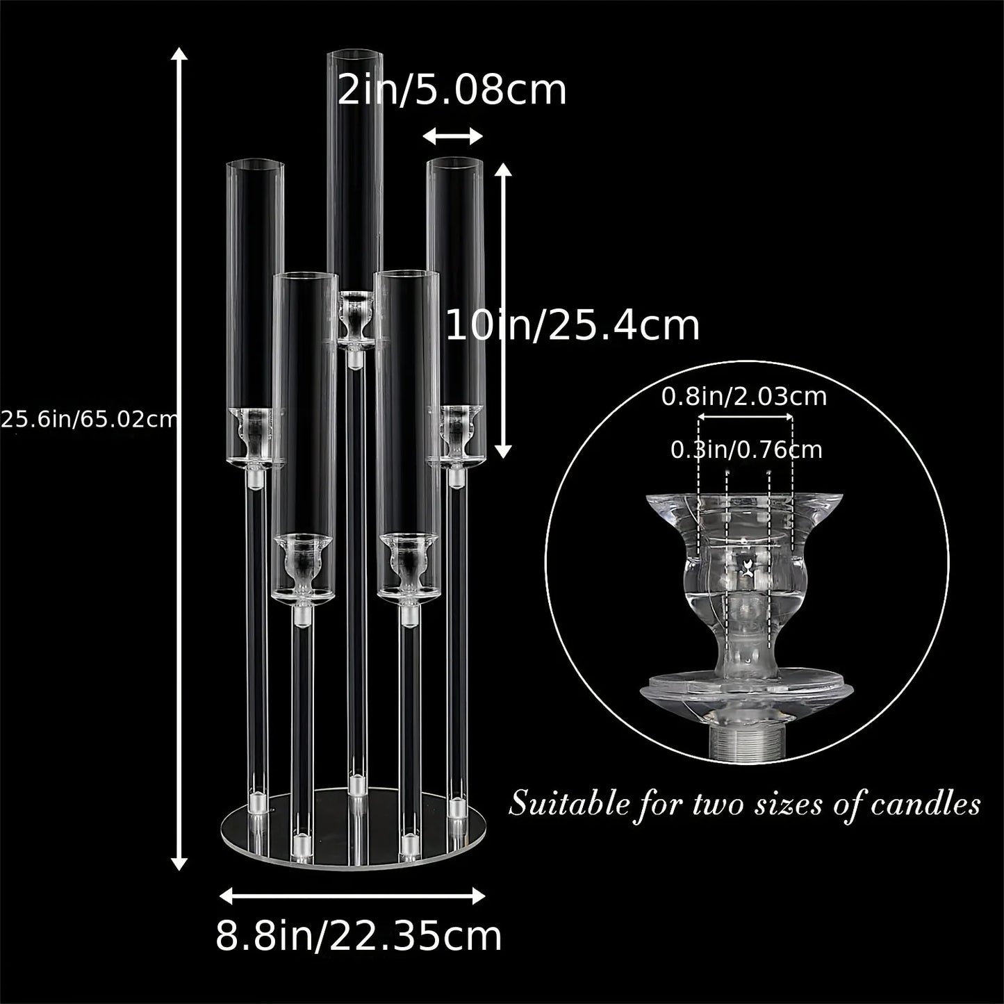 CrystalLight – 5-Arm Acrylic Candle Holder