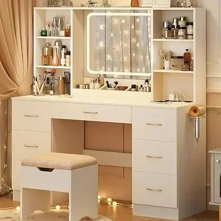 47" LED Vanity Desk with Mirror