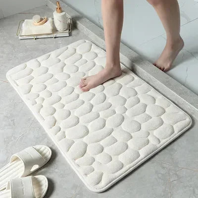 CobbleSoft – Embossed Foam Bath Mat (Super Absorbent)