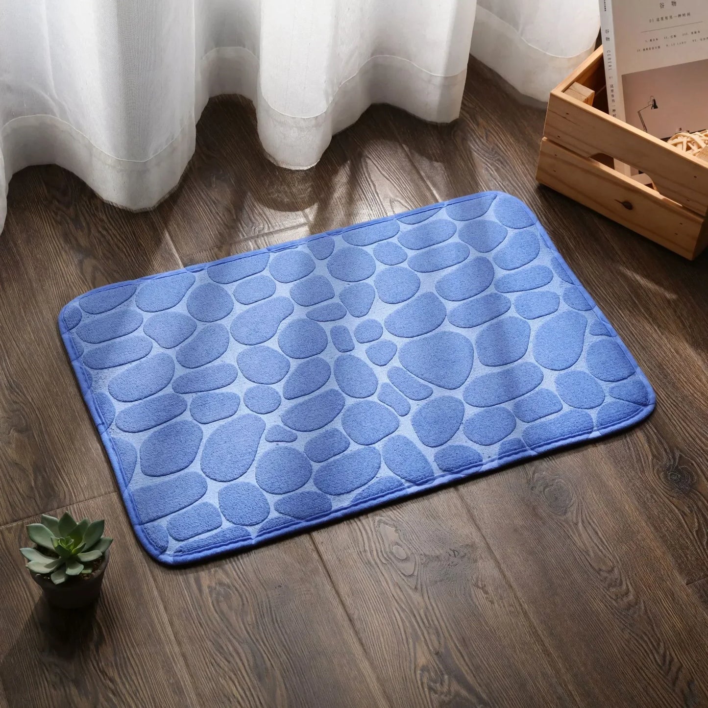 CobbleSoft – Embossed Foam Bath Mat (Super Absorbent)