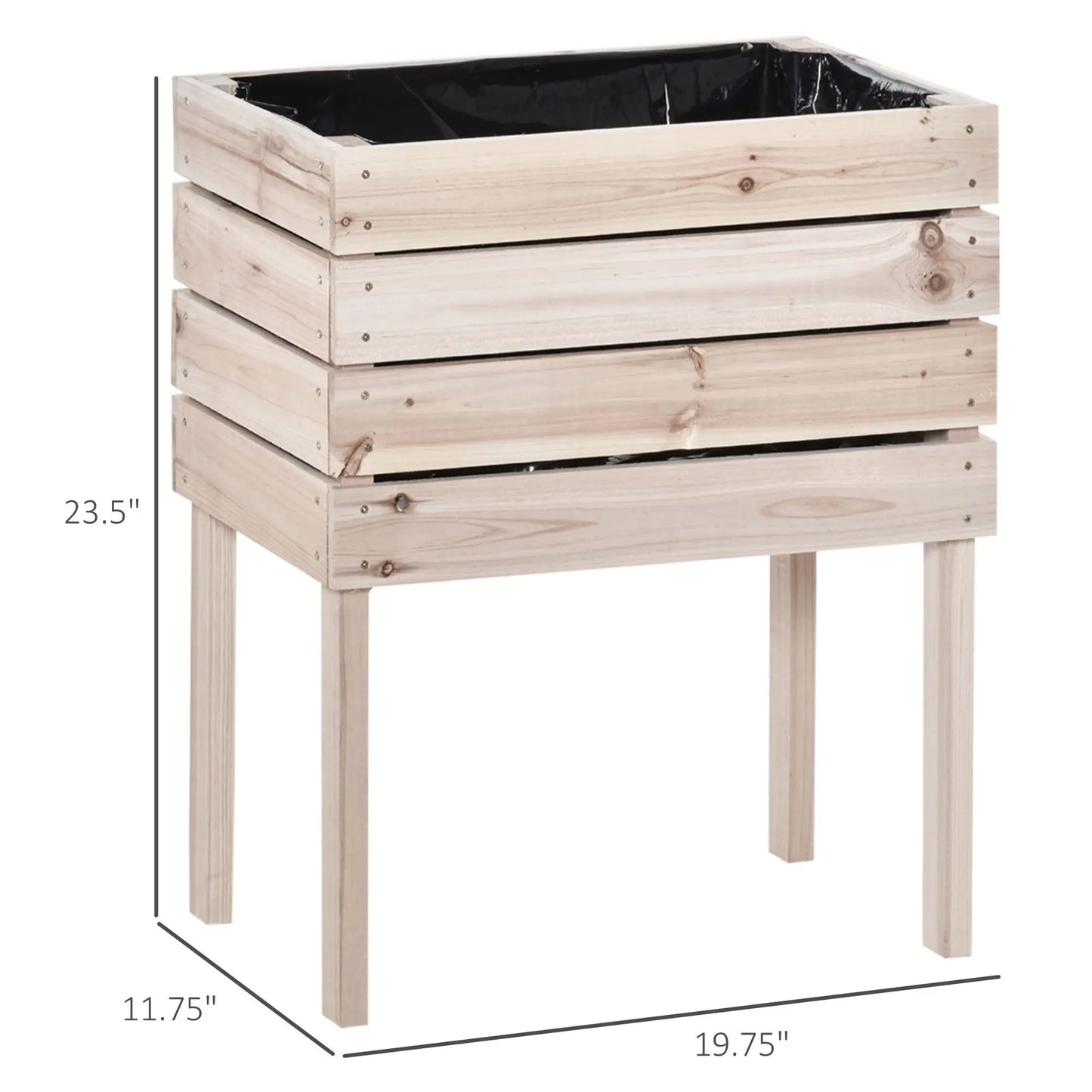 Woodland Grow – 4PCS Outdoor Wooden Raised Planter Box Kit