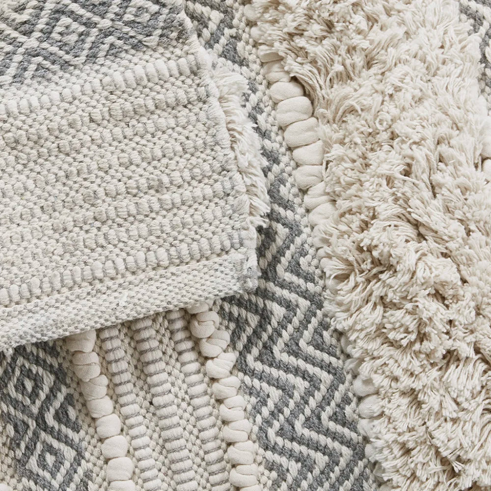 LoomStripe – Grey Woven Texture Bath Rug (20"x32")