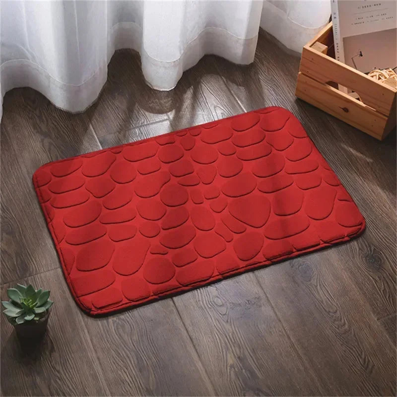CobbleSoft – Embossed Foam Bath Mat (Super Absorbent)
