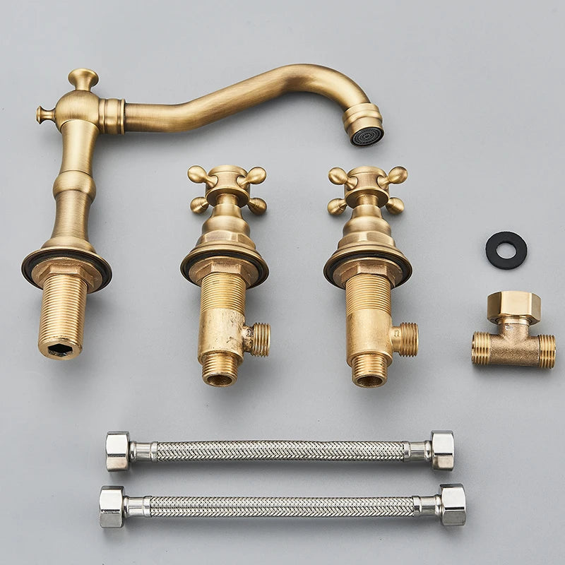 Heritage Brass – Antique 3-Hole Bathroom Faucet