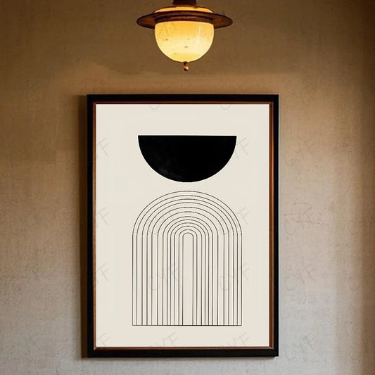 Golden Dot Over Linen Lines