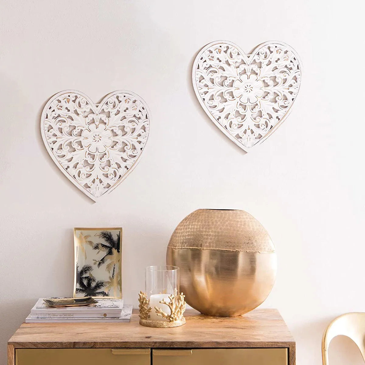 Ornate Bloom – Hollow Carved Wooden Floral Wall Panel