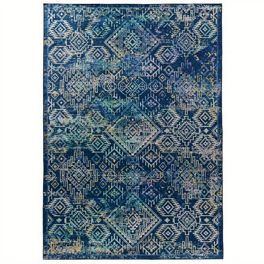 Azure Harmony – Navy/Teal Ultra-Thin Rug