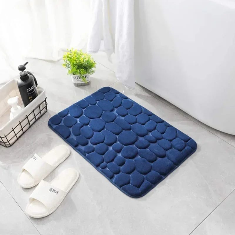 CobbleSoft – Embossed Foam Bath Mat (Super Absorbent)