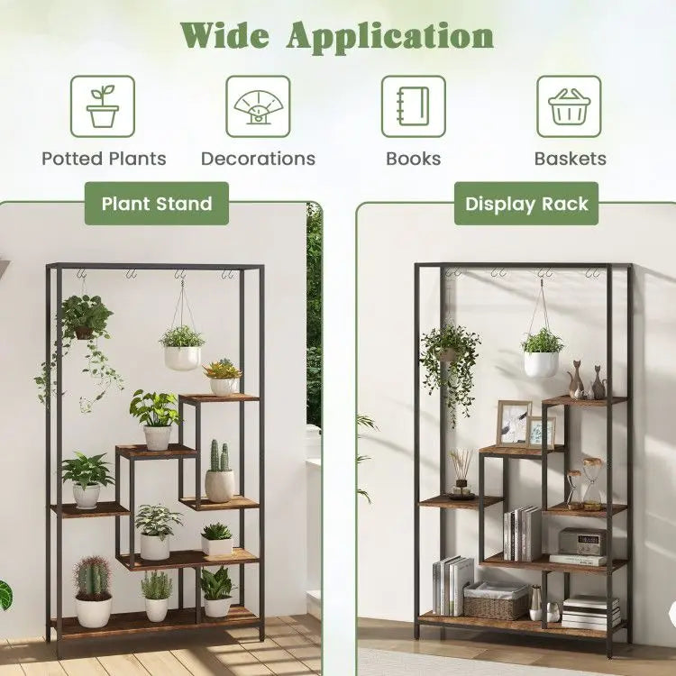 Verdant Tower – 6-Tier Metal Indoor Plant Stand (71")