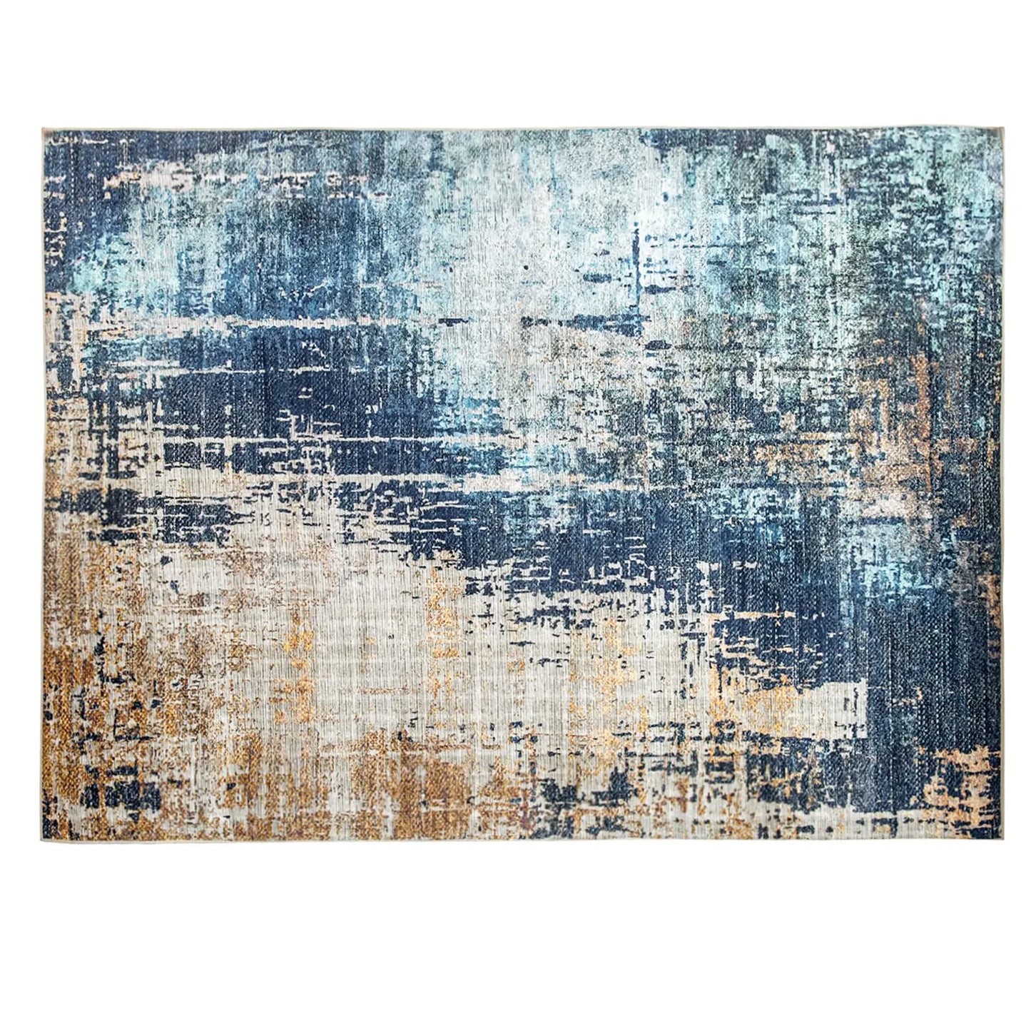 Orhopui Modern Weave – Blue Abstract Washable Rug