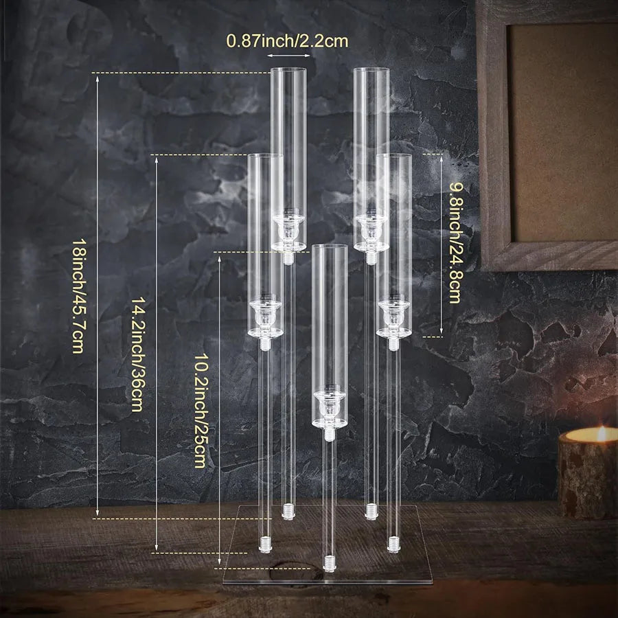 CrystalLight – 5-Arm Acrylic Candle Holder