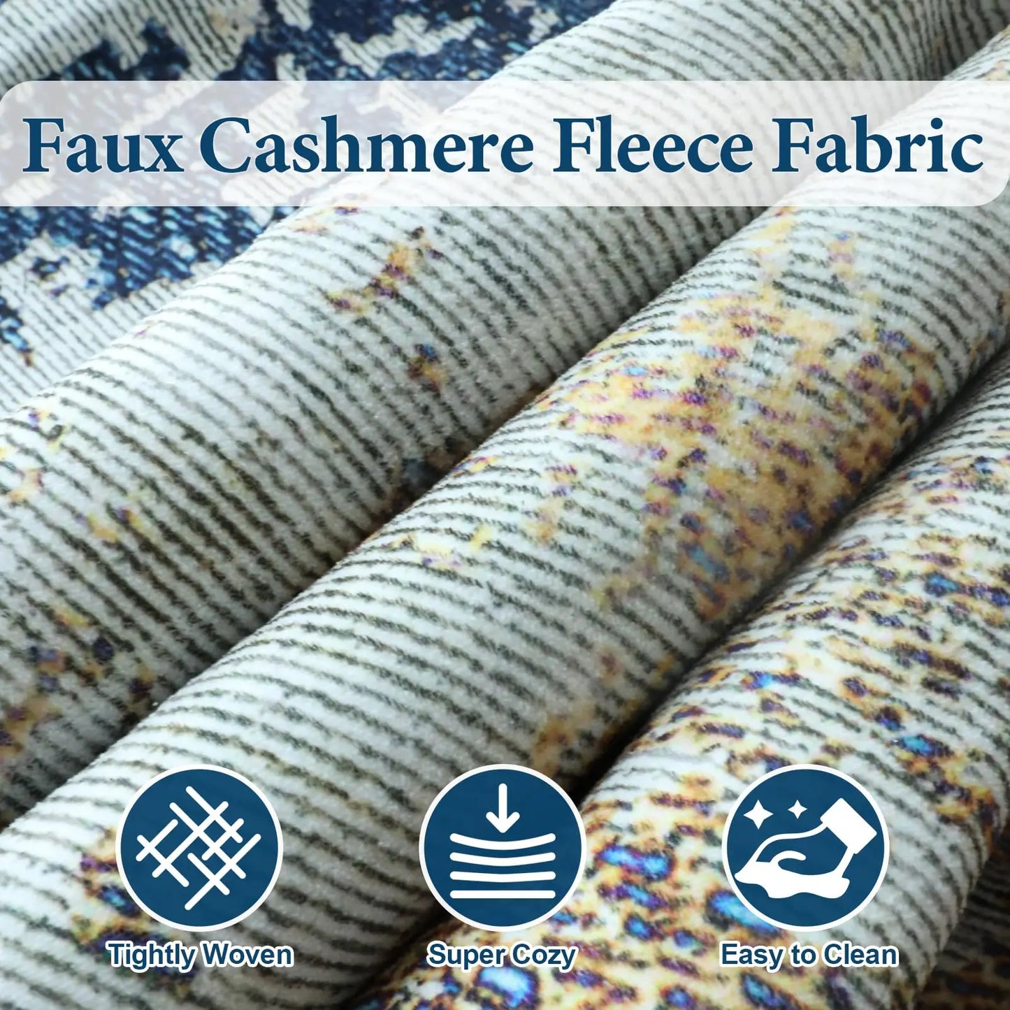 Orhopui Modern Weave – Blue Abstract Washable Rug