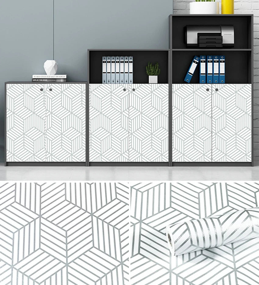 GeoGleam – Golden Stripe Peel & Stick Wallpaper