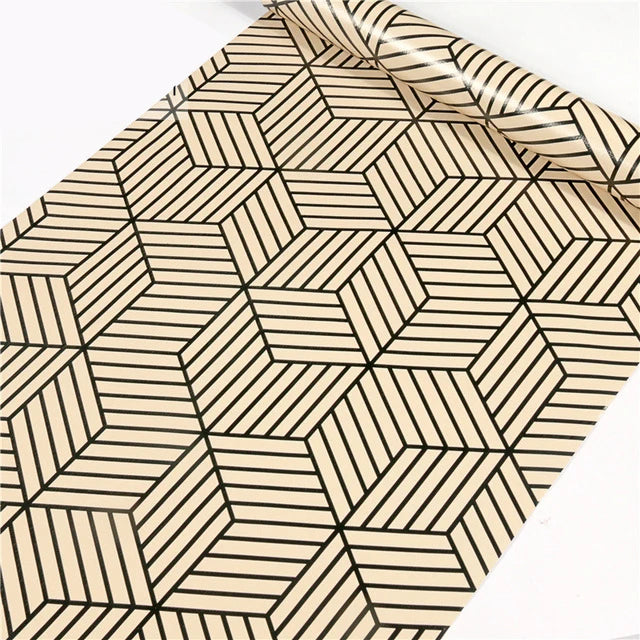 GeoGleam – Golden Stripe Peel & Stick Wallpaper