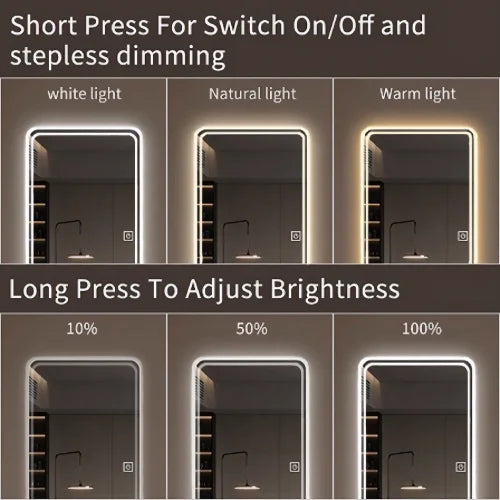 LumiView – 65×21" Full Body Mirror with Lights