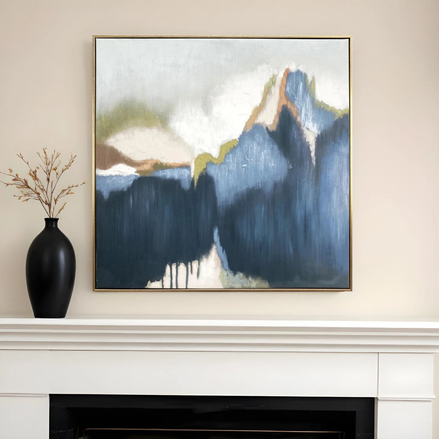 HMS Abstract Vision – Gold Floater Frame Canvas