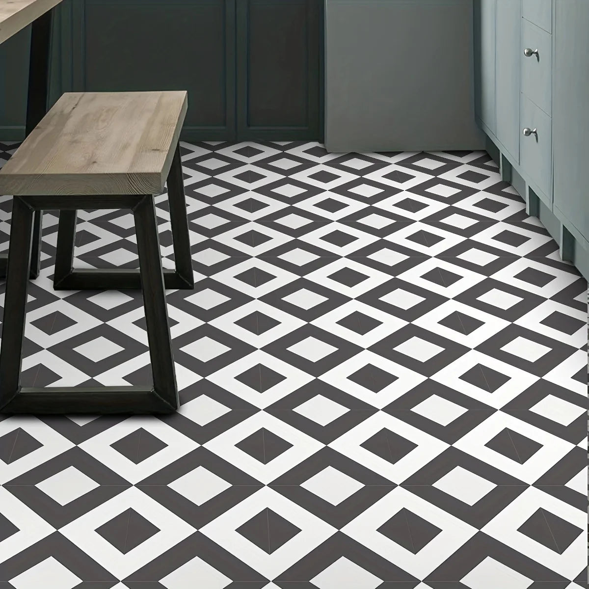 12PCS Moroccan style black and white — Tile Decals