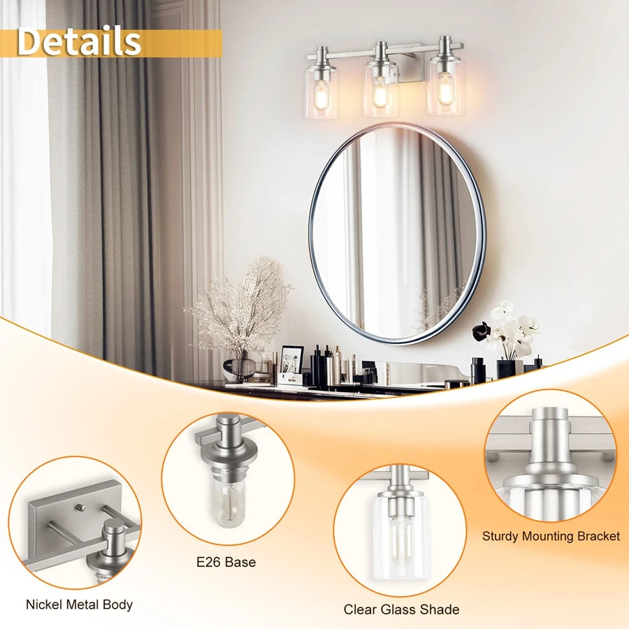 3‑Light Bathroom Vanity Light