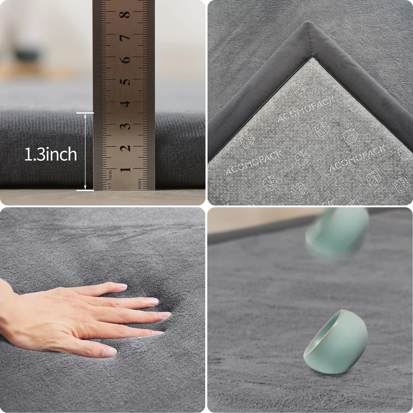 Velura – Large Grey Velvet Solid Carpet