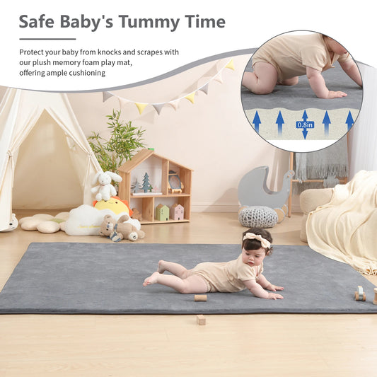 CloudPlay – Gray Memory Foam Baby Play Mat