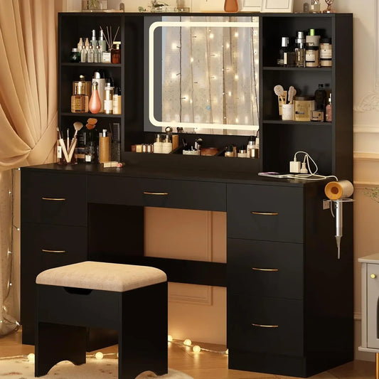47" LED Vanity Desk with Mirror