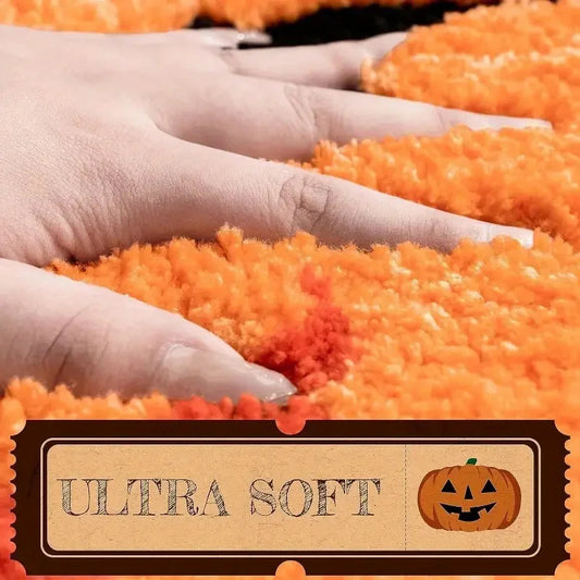 Halloween Pumpkin Rug – Machine Washable, Ultra Soft & Non-Slip