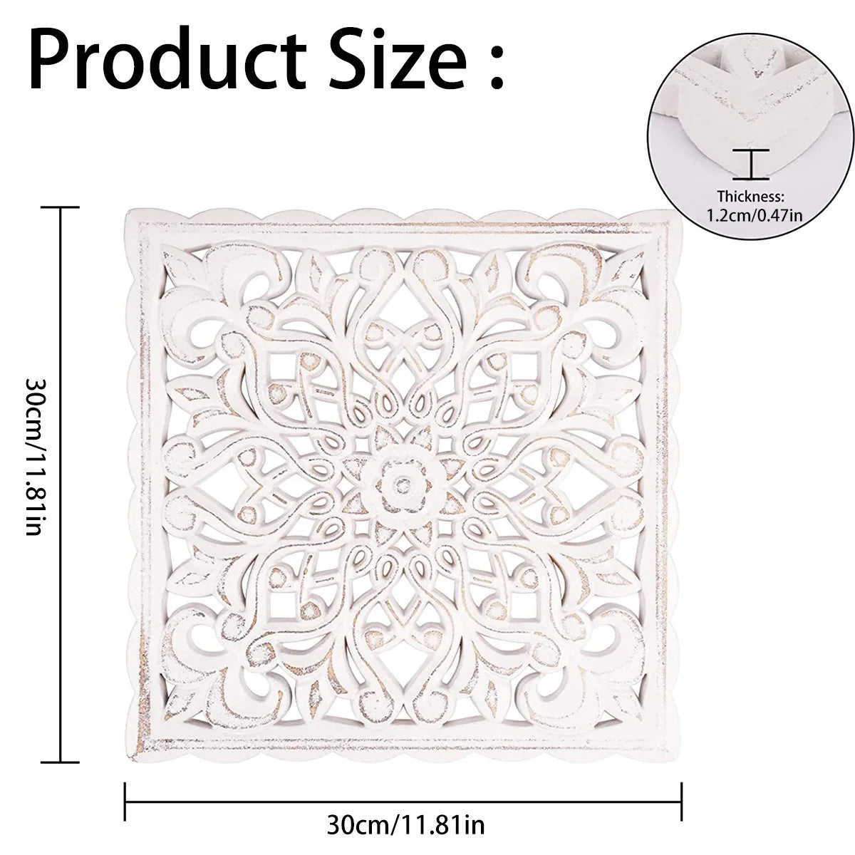 Ornate Bloom – Hollow Carved Wooden Floral Wall Panel