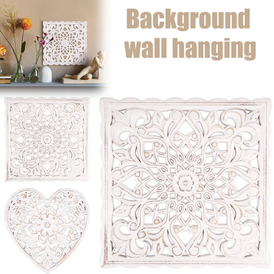 Ornate Bloom – Hollow Carved Wooden Floral Wall Panel