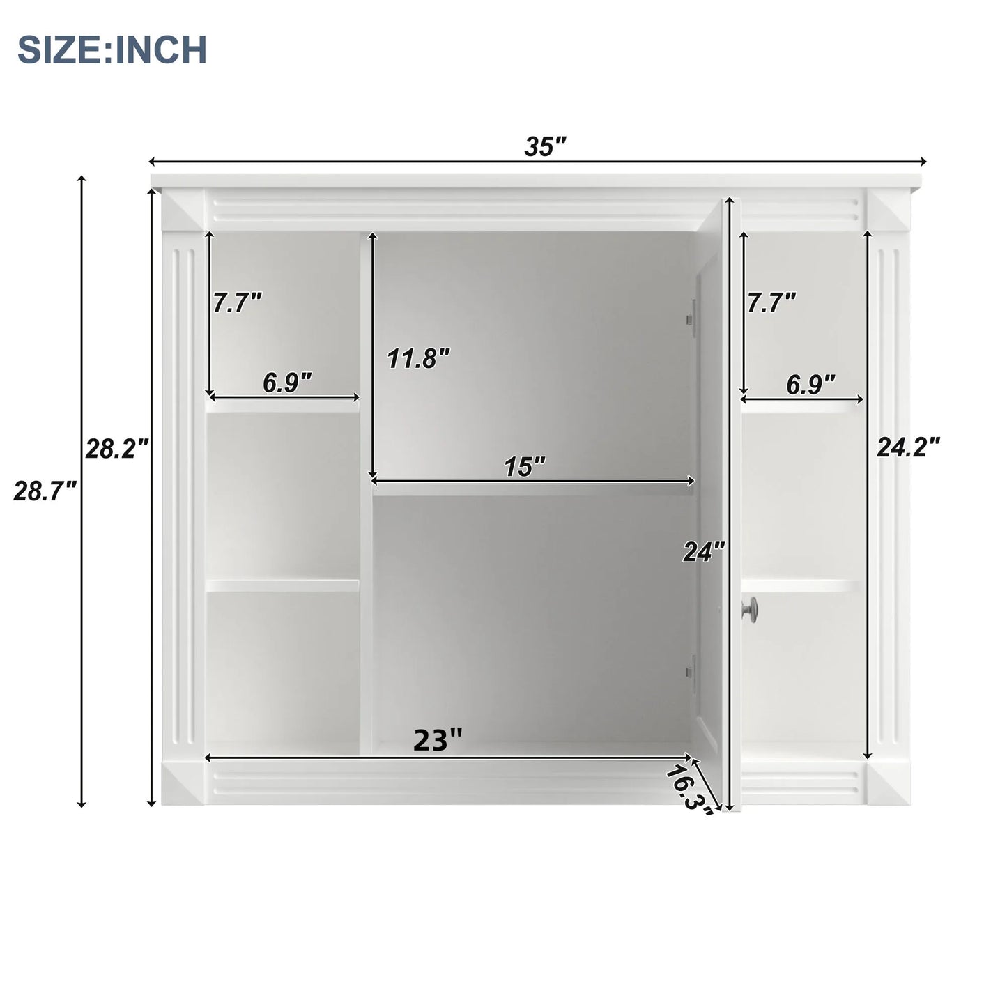 ModuCab – 35" x 28" Wall-Mounted Bathroom Storage Cabinet with Mirror