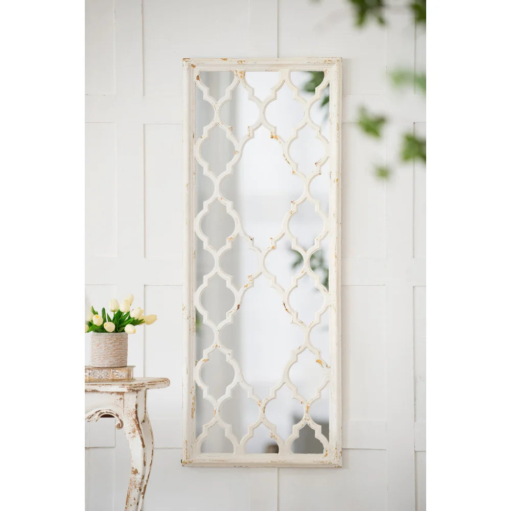 Distressed White Floor Mirror 24×60